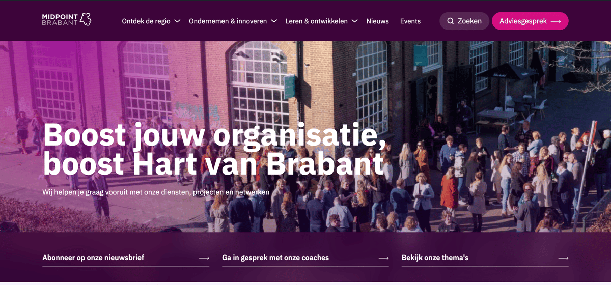 Homepage website Midpoint Brabant